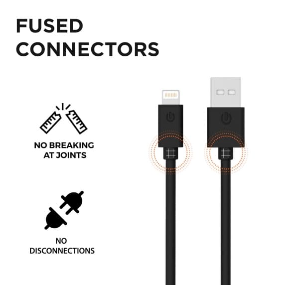 iPhone laddare 3 Meter Apple Certified Lightning Kable Svart