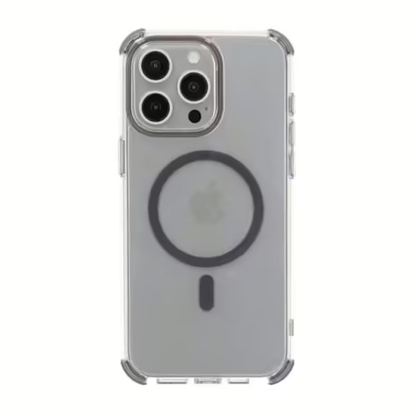 Rvelon Four-corner anti-falling magnetic suction Case For iPhone 15 Pro Gray