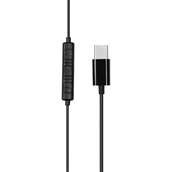 STREETZ Semi-in-ear hörlurar, 3-knapp, USB-C - Svart