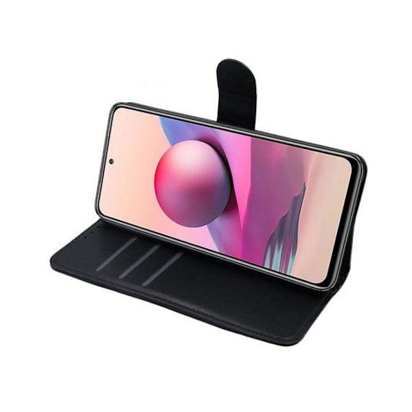 Flip Stand Leather Wallet Case For Xiaomi Redmi Note 10/Redmi Note 10S Black