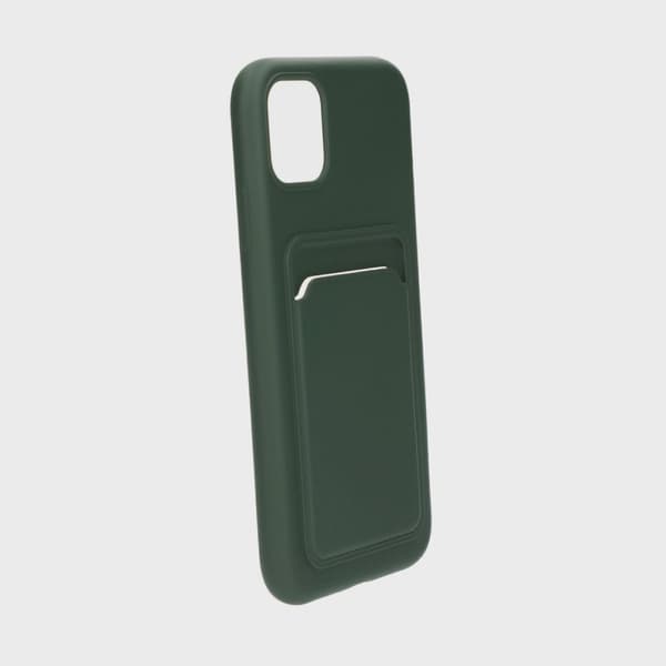 Mobilskal Silikon med Korthållare för iPhone 11 - Militärgrön
