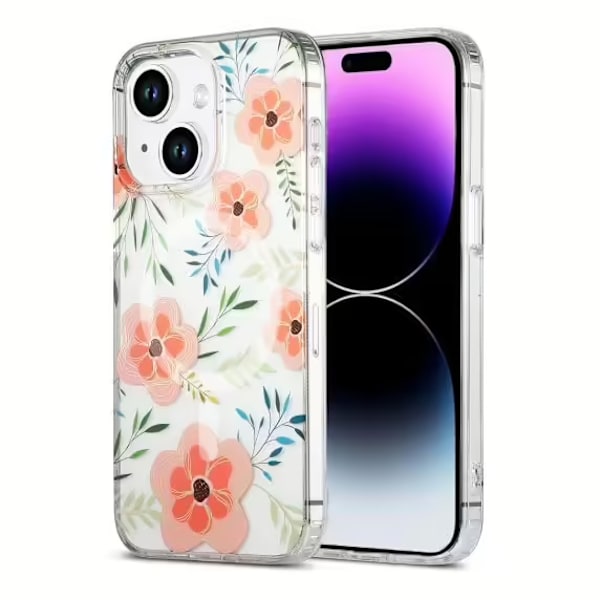 iPhone 14/15 Plus Mobilskal MagSafe - Blommor Rosa