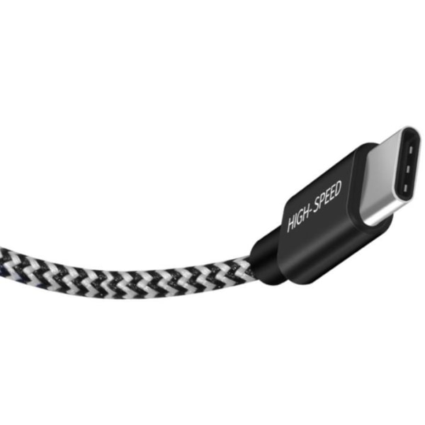 SiGN Skin USB-C Kabel 2.1A, 3m - Svart/Vit