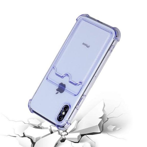 iPhone XS Max TPU Shockproof Protective Wallet Case Purple