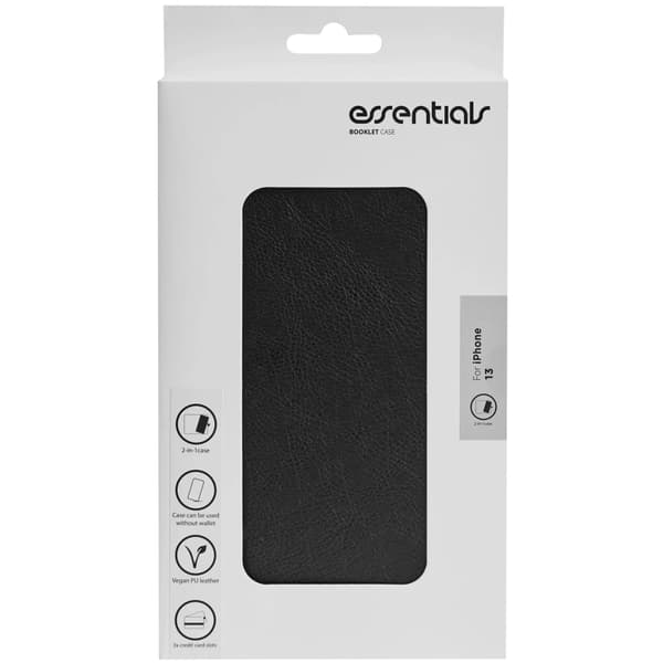 iPhone 13 PU wallet, detachable, 3 cards, Black