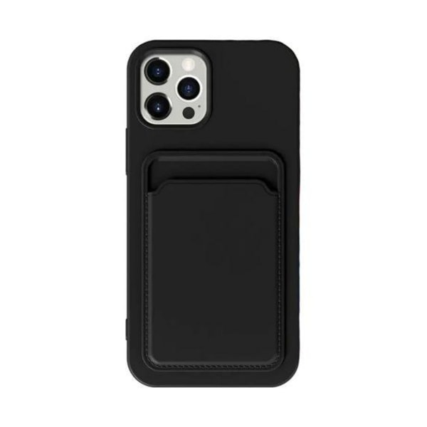 Silicone Case with Card Holder iPhone 14 Pro Max Black