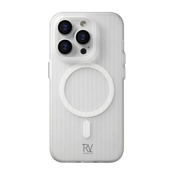 iPhone 14 Pro Mobilskal Korrugerad med Magsafe Rvelon - Vit