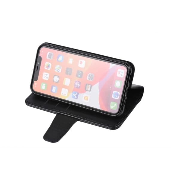 Flip Stand PU Leather Kickstand Card Case Black For iPhone X/XS
