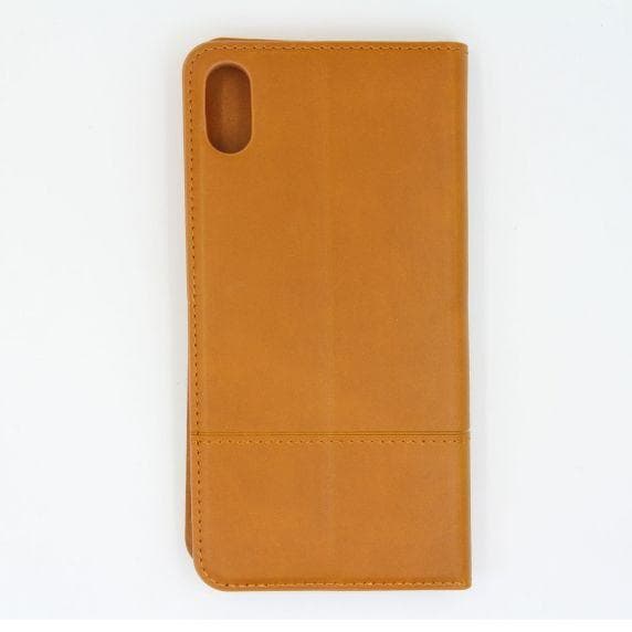Flip Stand Leather Case For iPhone X/XS Brown