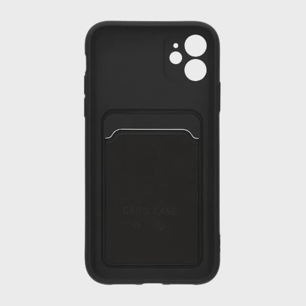 Mobilskal Silikon med Korthållare för iPhone 11 - Svart