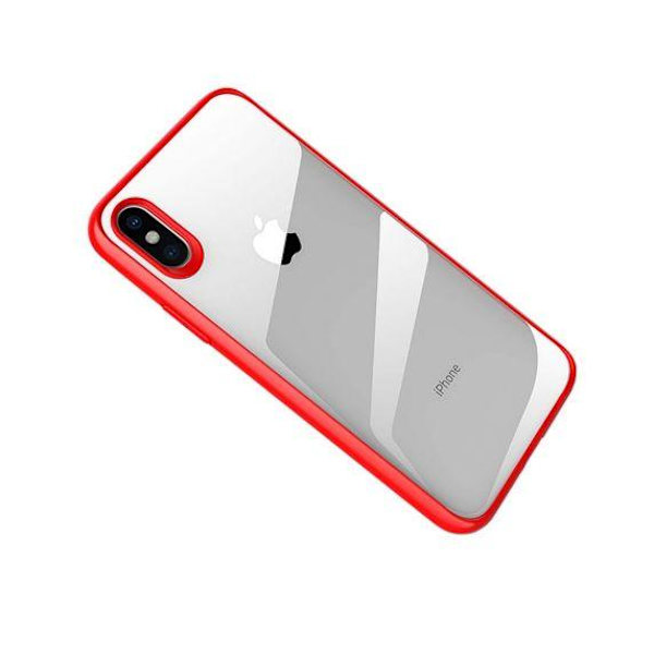 iPhone XS Max Transparent Shockproof With TPU Edge Case Red