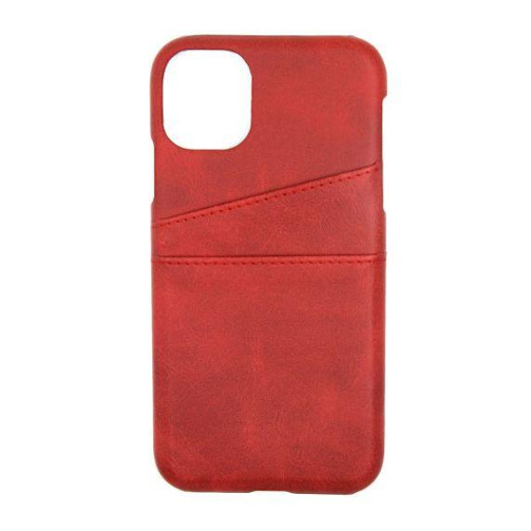 iPhone 11 Pro PU Leather Kickstand Card Pocket Case Red