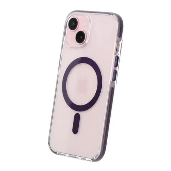 iPhone 15 Mobilskal Magnet Dubbelskydd - Lila