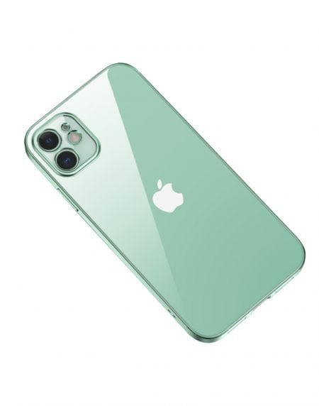 Apple iPhone 12 Mini Luxury Classic Square Frame Protection Case Green With Soft Thin Transparent Camera Protector High Quality