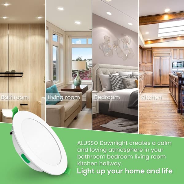 6 stk 7w hvit LED downlight innfelte taklamper slank spotlys