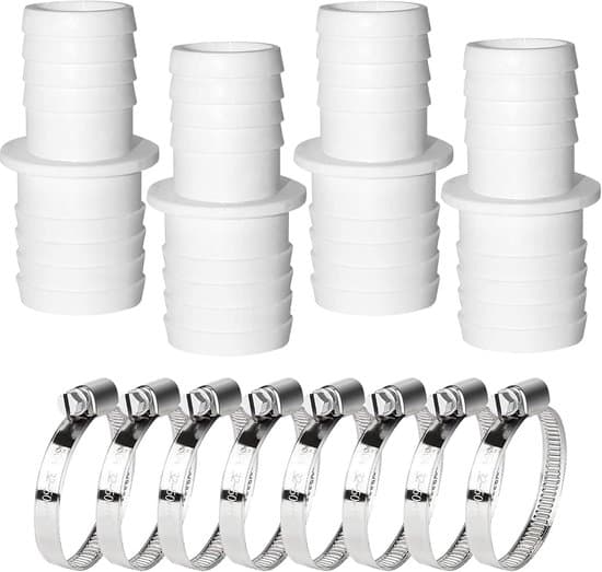 Reduksjonsstykke – 4 deler, 38 mm til 32 mm, med 4 rustfrie stålklemmer