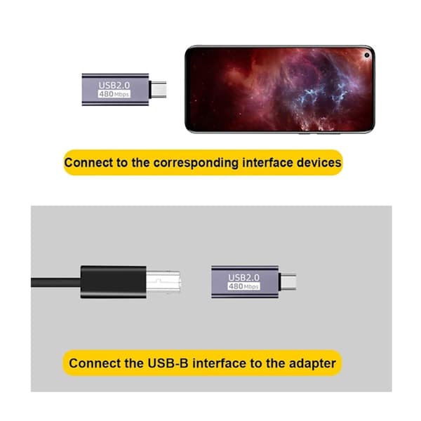 USB-B till Typ-C-omvandlare MIDI-adapter USB-B TILL USB-C USB-B TILL USB-C A