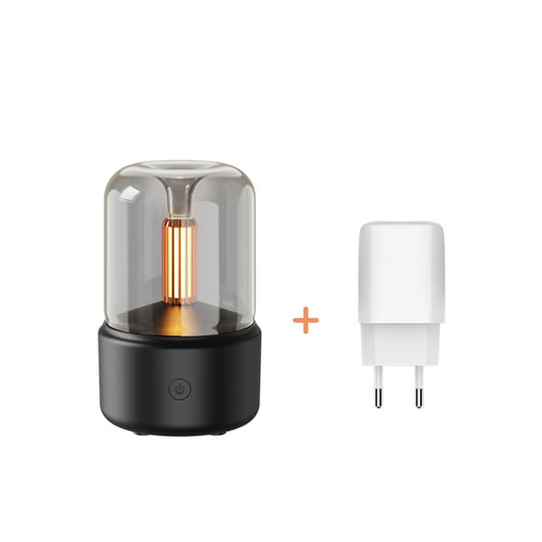 Aromaterapi Diffuser USB Luftfukter med Stearinlys Svart