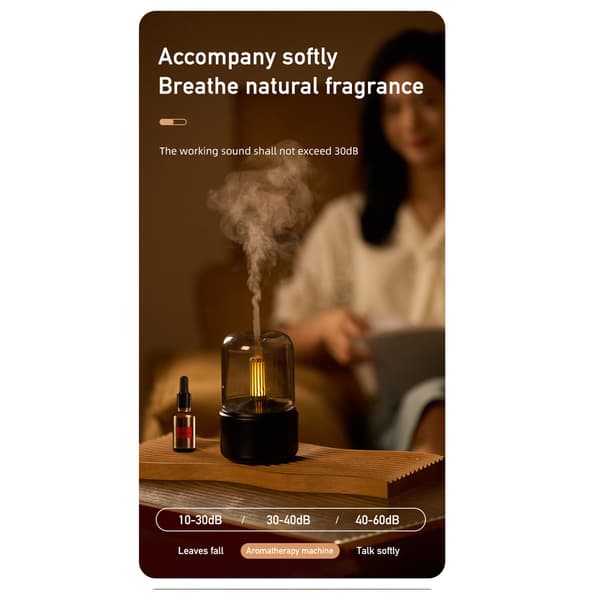Aromaterapi Diffuser USB Luftfukter med Eterisk Olje Hvit