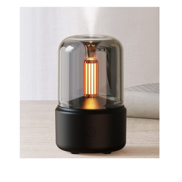Aromaterapi Diffuser USB Luftfukter med Stearinlys Svart