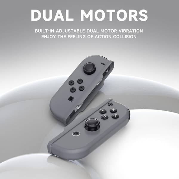 Trådløs controller til Switch, erstatning trådløs L/R controller understøtter dobbelt vibration/vækning charcoal grey