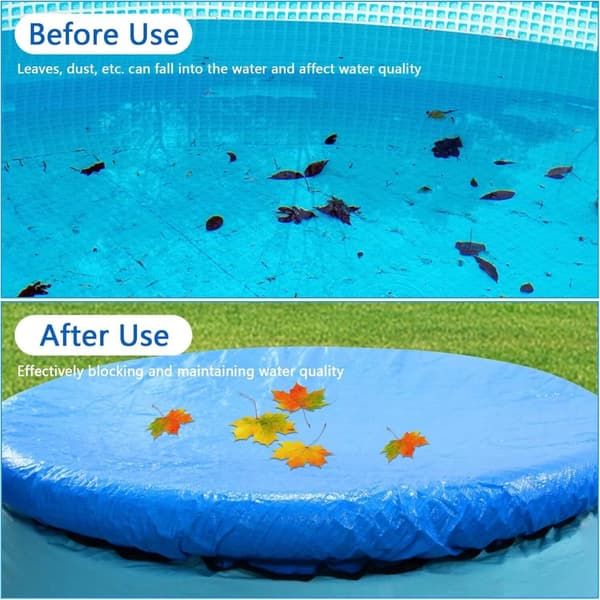 Anti-damm poolskydd, runt ram pool solskydd, runt uppblåsbart poolskydd, isoleringsfilt 366cm