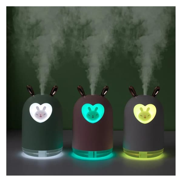 Kaldtåke luftfukter 300 ml mini luftfukter sprayer USB med nattlys Egnet for soverom, bil, planter White