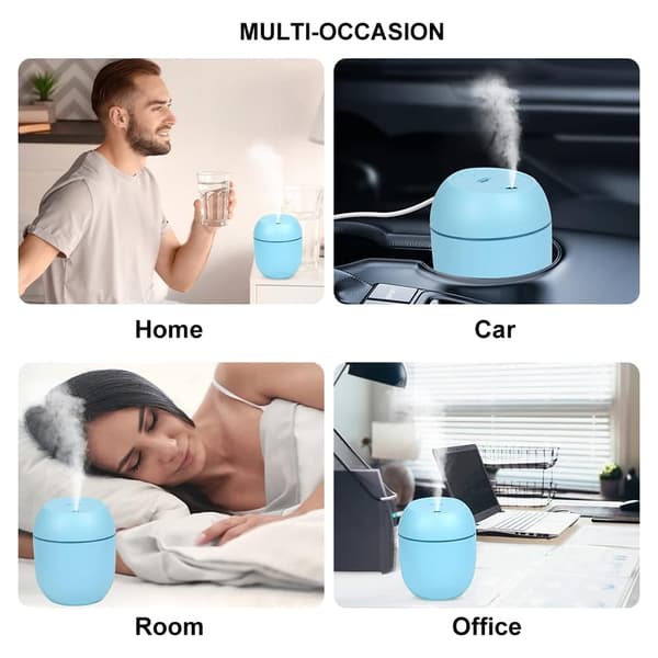 250 ml USB Mini Luftfukter Bil Luftfrisker med Farget LED-lys Dobbel Modus Bil Hjem USB Sprøyte Rosa
