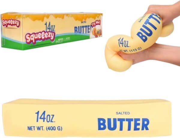 Sunny Days Squeezy Smör - Sensorisk Stresslindrande Klämleksak Gåva 24cm