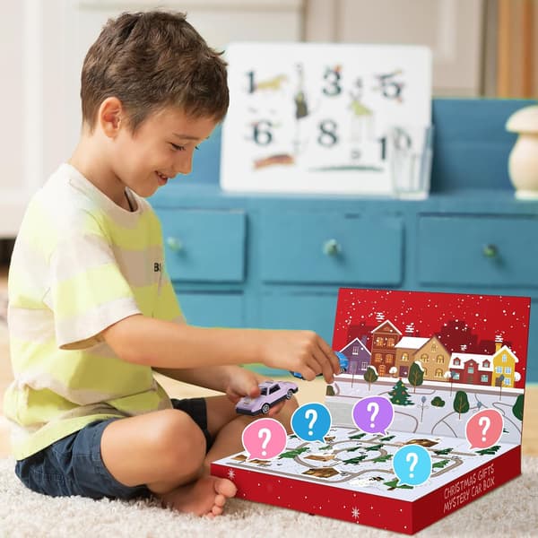 Julkalender 2025, 24-dagars Alloy Pull Back Bil Blind Box Set, 24 Unika Fordon, Perfekt för Barns Julklappar