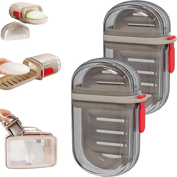 Resetui Tvålbehållare Läckagesäker Bärbar Tvållåda för Resor Camping Badrum Dusch Gym 2-pack