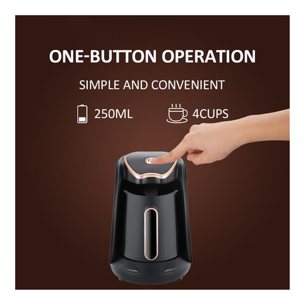 Kaffemaskine kapacitet 250ML sort med guldkant