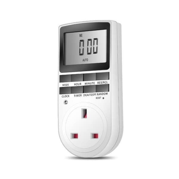 230V 13A Timer Switch Stikdåse Elektronisk Digital UK Plug-in Programmerbar 7 Dage 12/24 Timers Stikdåse