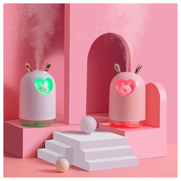 Kaldtåke luftfukter 300 ml mini luftfukter sprayer USB med nattlys Egnet for soverom, bil, planter Green