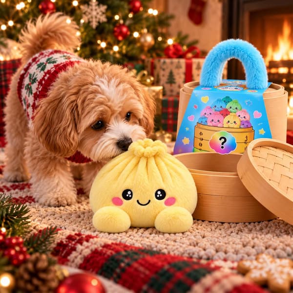 9,9 cm Mystery Rainbow Dumpling Plyschdocka Squishy i bambuånglåda (blå) blue 3.9in
