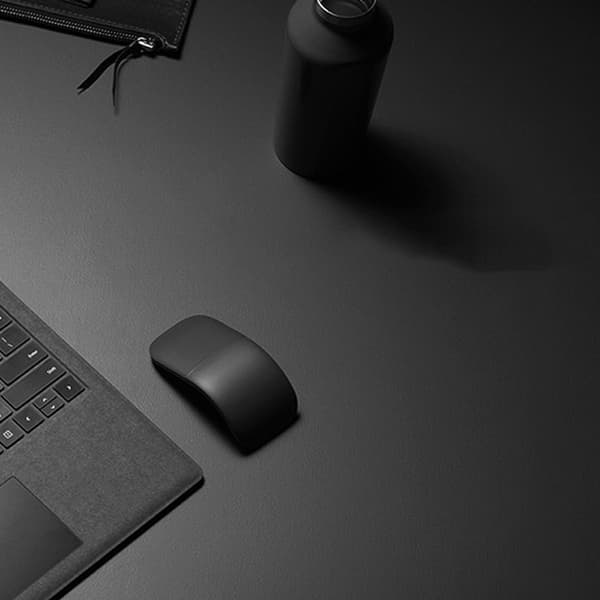 Trådløs Buet Bluetooth Mus Ergonomisk Foldbar Optisk Touch Mus Rejse Computermus Stille Foldemus til Computer Mac OS Laptop Black