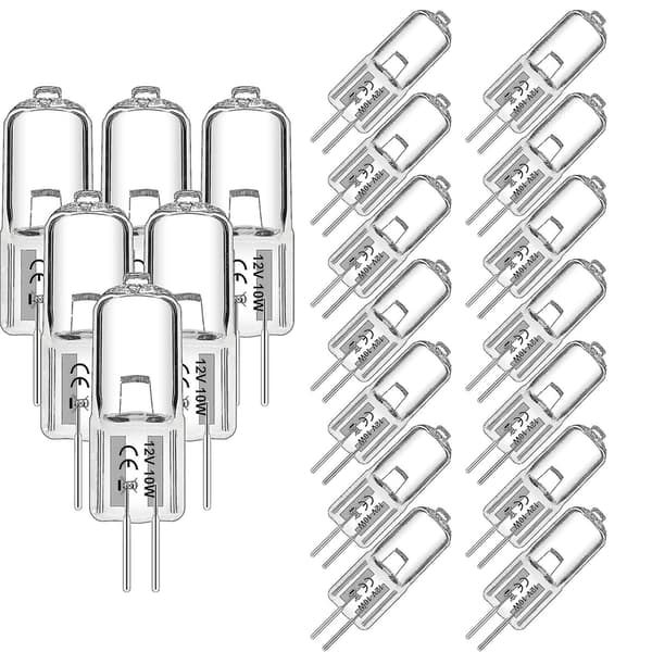 G4 halogenlamper 10W 12V - Varmhvit - 20-pakning 10W
