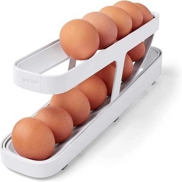 Eggdispenser Plassbesparende Rullende Eggdispenser og Organizer for Kjøleskapsoppbevaring