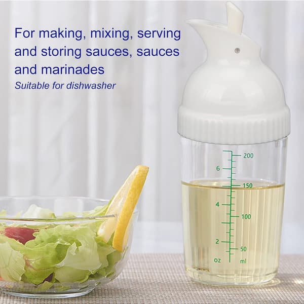 Salaattikastikepullo 200ml/7.03 oz Salaattikastikepullo Kastikepullo Mausteseos Maustepullo Kaatonokalla White
