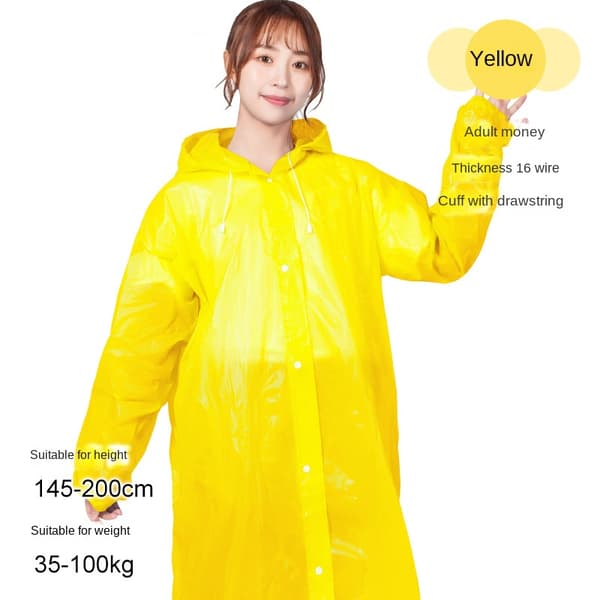 8-pack Regnponcho, Regnjacka Herr, Dam, Vattentät EVA-Regn, Cape Regnjacka Gul Yellow