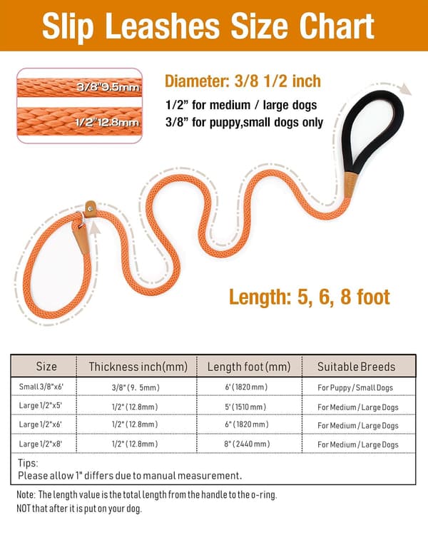6FT Hundkoppel Starkt Repkoppel ORANGE orange