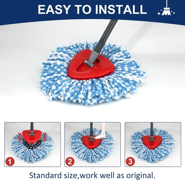 Erstatningshodebase for Spin Mop kompatibel med Oceda EasyWring 1-tank system roterende trekantmoppbase for mopptilbehør
