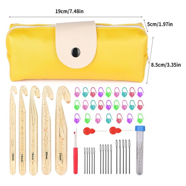 50-delars set med virknålar, stickningsset multicolor