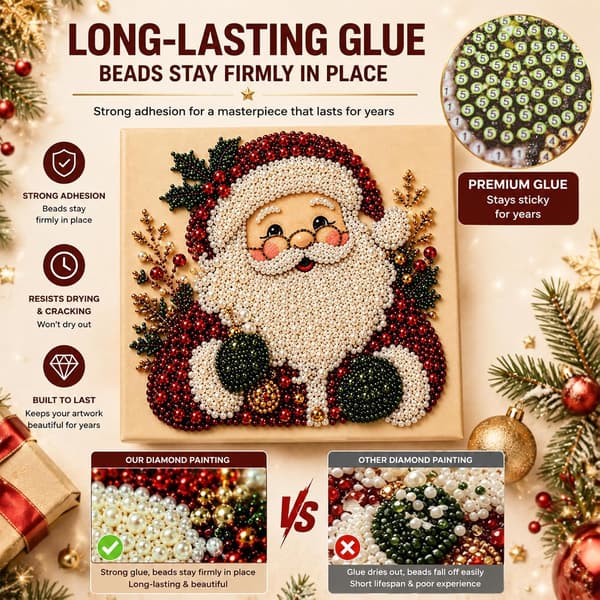 DIY julepynt diamantkunstsett for voksne perlemaling Santa Claus