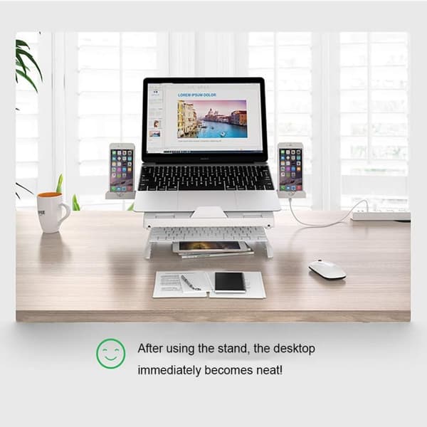 Bærbar beslagfod i aluminium til Macbook bærbar computer Black