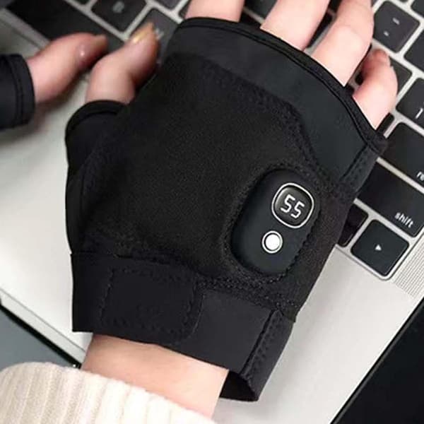Opvarmede handsker - Opvarmede vinterhandsker - USB-opvarmede handsker Bærbare touchscreen-skrivehandsker Genopladelig håndvarmer - Sort - 15x9cm