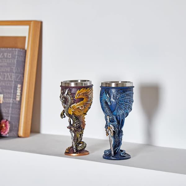 Blå Drage Beger Rustfritt Stål Dungeons and Dragons Gave Beger Vinglass 7 oz. (Blå Sverd Drage) blue