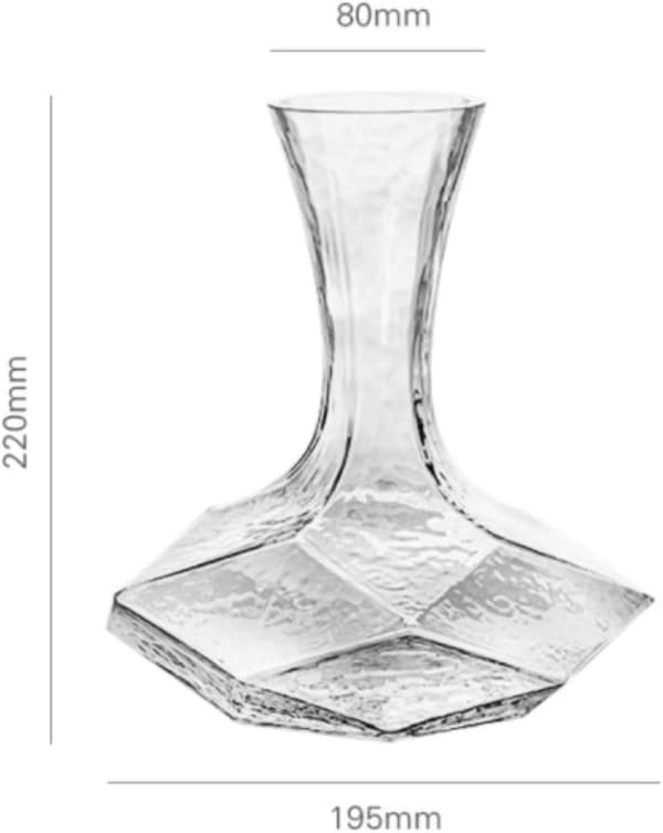 Vinflaskor, glasflaskor för familjefester, geometrisk design, europeiska hamrade vinflaskor, vintillbehör.