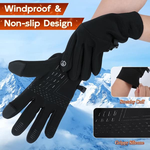 USB Opvarmede Handsker med 3 Varmeindstillinger - Genopladelige Vintervarme Touchscreen Handsker til Ski, Cykling, Kørsel & Arbejde