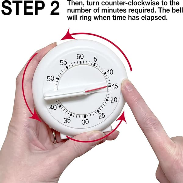 liten rund pendel-timer ny 60 minutters kjøkkentimer med lang ring lett å lese og betjene